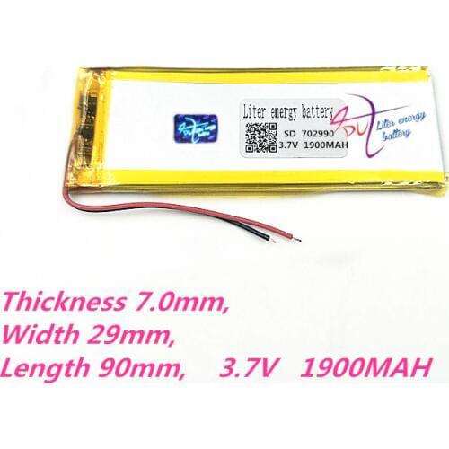 702990 3.7V 1900MAH 703090 Polymer Lithium Li-Po Rechargeable Battery For GPS DVD E-book Tablet PC mobile phone power bank