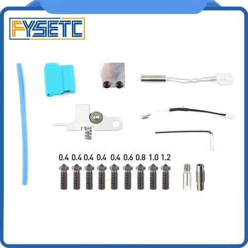 Silver Titan Aero Extruder Sidewinder X1 AND Hardened Stee Nozzle Silicone Sleeve Throat Handle Thermistor Heating pipe Heat Kit