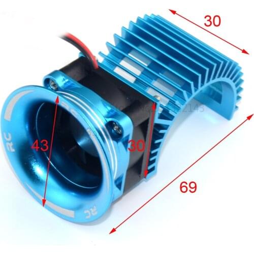 Aluminum 550 540 3650 Motor Heat Sink & 5V Cooling Fan HeatSink & Air Channe Cover For HSP WLtoys RC 1/10 Electric Car