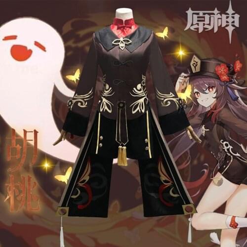 Anime Game Genshin Impact Hu Tao Uniform Dress Gorgeous Outfit Cosplay Costume Halloween Women Free Shipping 2021