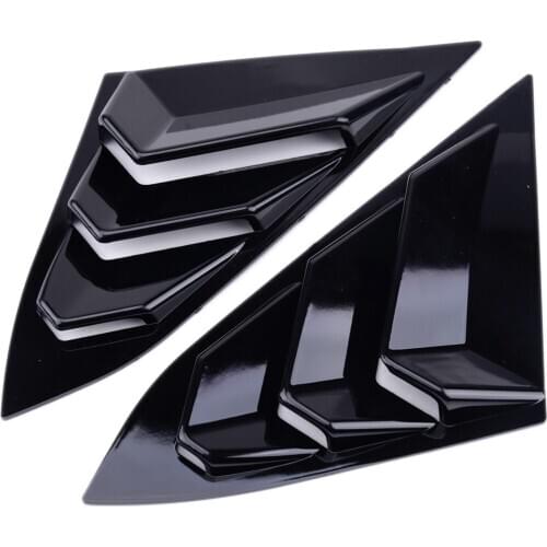 Beler ABS Bright Black Window Quarter Vent Window Scoop Spoiler Louvers fit for Honda Civic Sedan 10th Gen 2016-2020