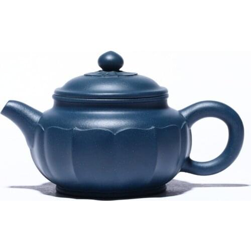 Purple Clay Teapot Teapot Collection Raw Mineral Azure Mud Lotus Petal Antique Pot Household Teapot Chinese Tea Set
