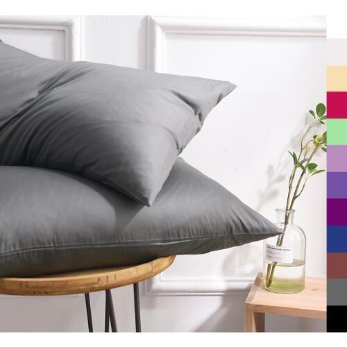 Custom Pillow case 70*70 Pure Cotton Luxury Solid Pillowcase 50*70 50*75 Decorative Pillow Cover Bedding for Gray