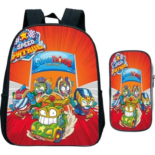 Popular Casual Child Super Zings Backpack Superzings Primary School Bag Kindergarten Bookbag Kids Gift(2pcs Set/Rucksack Pen Bag