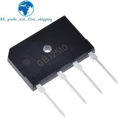 5pcs 25A 1000V diode bridge rectifier gbj2510 ZIP In Stock
