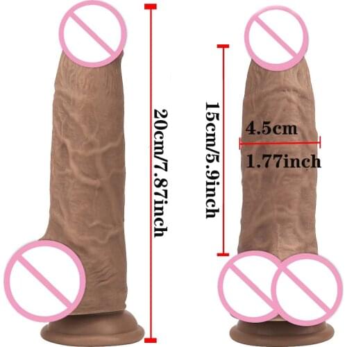 21cm Long Dildo Realistic Blood Vessel Imitation Penis Dildofor Woman No Vibrator Masturbation Wear Adult Toys Shop