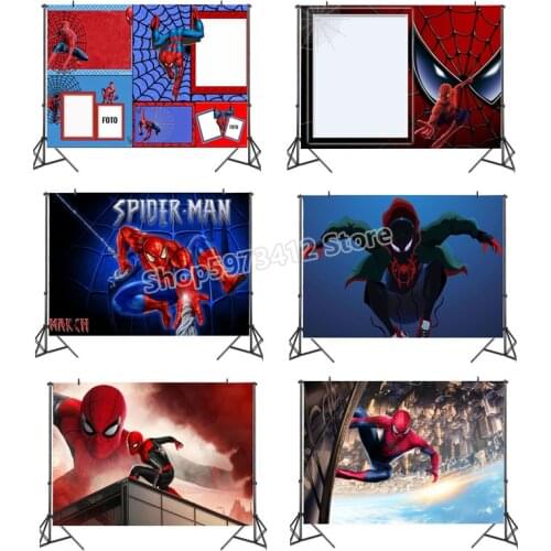 Marvel Party Backdrop Spiderman Party Decoration Supplies Boys Baby Shower Birthday Backgrounds Christmas Backdrops Photography