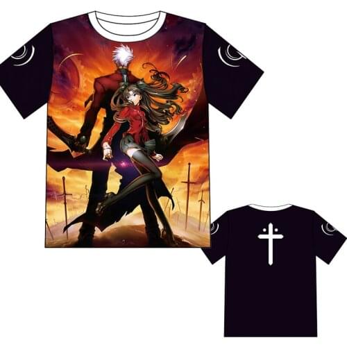 Summer Sweatshirt Anime Fate Stay Night T-Shirt Women Mens Short Sleeve Casual Tops & Tees