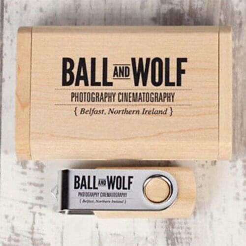 Customized New Design Metal Clip Wooden USB 2.0 Flash Memory Pendrive For Computer (Over 20pcs Free Logo)