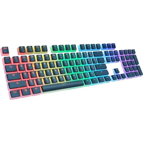 PBT Double Shot Pudding Keycaps 108 Keys Mechanical Keycaps Backlit Key Caps