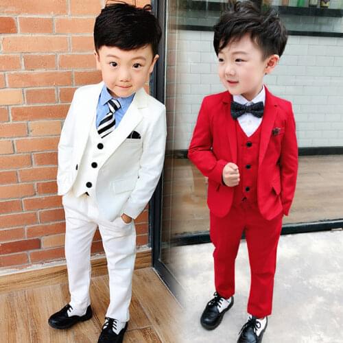Flower Boys Summer Wedding Suit Children Formal Dress Blazer Jacket Clothing Set Kids Performance Host Dance Party Costume