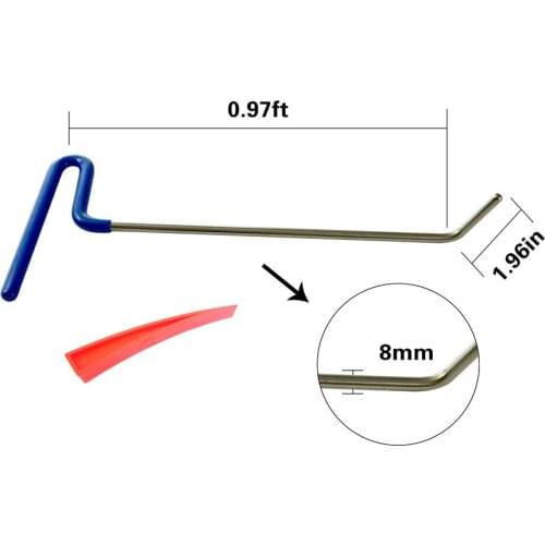 2pcs Blue Color Hook B8 With Red Wedge Rods Car Crowbar Auto Body Dent Repair Removal Hand Tools