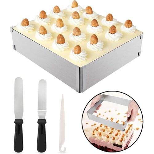 Kitchen Stainless Steel Rectangular Adjustable Cake Bread Mould Baking Tools Non-stick Baking Tools Cake mould set