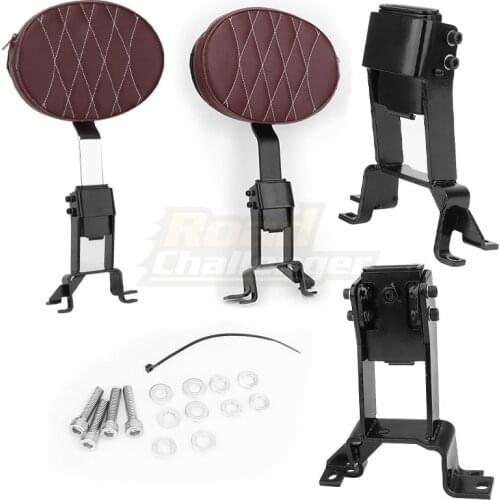 Motorcycle Black Front Driver Rider Backrest Kit For Indian 14-Up Chief Roadmaster Chieftain Springfield