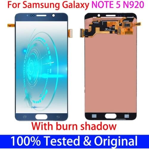 Original Super Amoled For Samsung Galaxy Note 5 N920C Touch Screen Assembly NOTE5 SM-N920F With Burn Shadow LCD Display Screen