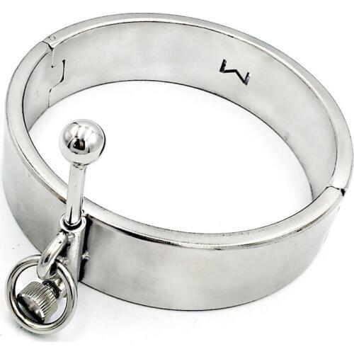 Stainless Steel Neck Ring Collar Lockable Bdsm Bondage Slave Collar Adult Games Restreaints Slave Fetish Sex Toys For Woman Men