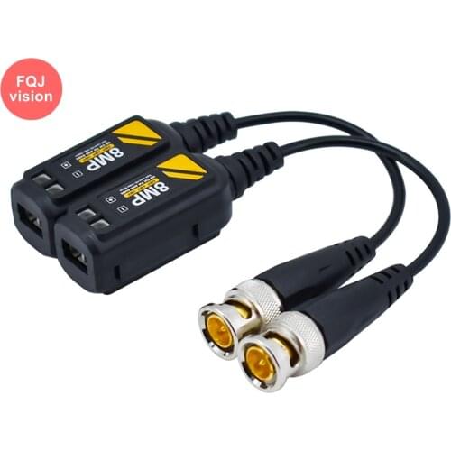 8MP Passive Video Balun 1 Channel Twisted BNC Transceiver for 2MP 5MP 8MP AHD/CVI/TVI Camera Passive Twisted Pair Transmitter