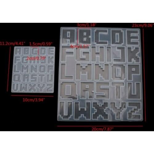Pixel Letters Mold Alphabet Pendant UV Resin Silicone Mold Jewelry Making Tools