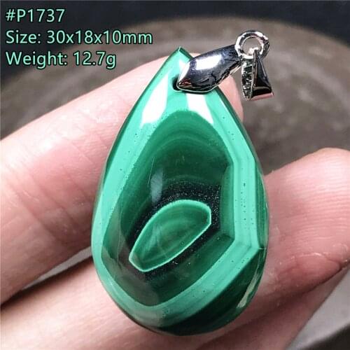 Genuine Natural Green Malachite Pendant For Women Lady Man Crystal Silver Water Drop Beads Stone Necklace Pendant Jewelry AAAAA