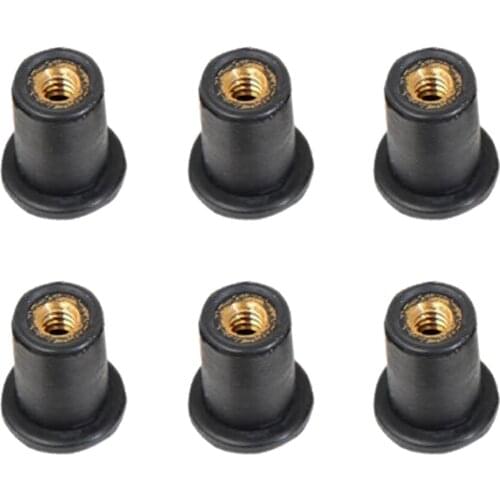 Durable Marine 6-Piece M5 Metric Rubber Well Nuts Blind Fastener Wellnuts Kayak Accessories for Canoe Kayak Boat Replacement