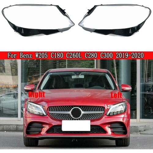 Transparent Headlight Lens Glass Shell Lamp Shade Headlamp Lens Cover For Mercedes-Benz W205 C180 C260L C280 C300 2019 2020