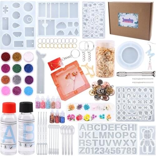 Resin Jewelry Making Starter Kit Silicone Casting Mold Resin Kits for Beginners with Molds and Resin for Jewelry Making Supplies