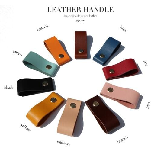 10 pcs 68mm long Leather furniture Single hole handle modern europe style pull handle knob for doors cabinets cupboards Leather