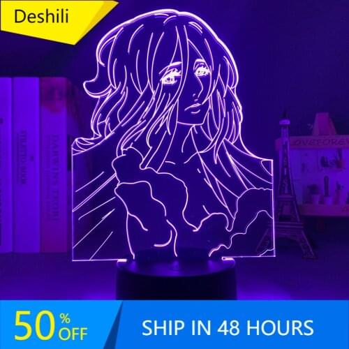 Led Light Anime Attack on Titan Pieck Finger for Bedroom Decor Night Light Kids Birthday Gift Manga Shingeki No Kyojin 3d Lamp