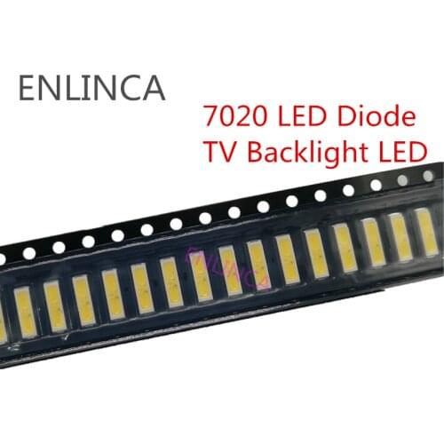 50-100pcs SMD LED 6V 1W/3V 1W Cold White 7020 LED Diode LCD Back light Lighting Television Backlit Back-light LED TV Backlight