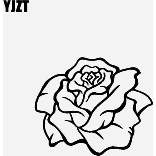 YJZT 14.2CM*11.8CM Car Sticker Vinyl Decal Creative Decoration Of Roses Black/Silver C23-0374