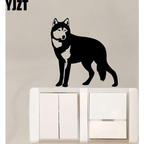 YJZT Wild Animal Wolf Living Room Decor Cartoon Pattern Wall Switch Sticker Vinyl Decal S19-0221