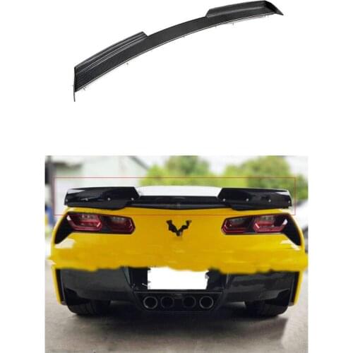 Stage 2 Real Carbon Fiber Rear Trunk Wing Spoiler Visor Boot Top Lip Lid Retrofit For 2014-2019 Chevrolet Corvette C7 ALL Model