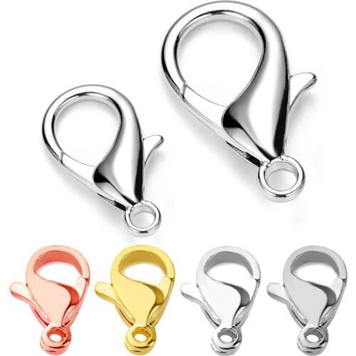 30pcs Stainless Steel Lobster Clasp 9 10 11 12 13 15mm Connector Hooks for Necklace&Bracelet Chain DIY Fashion Jewelry Making