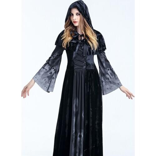 Women Dress Halloween Cosplay Costumes Adult Vampire Dress Horror Skeleton Witch Role-playing Bar Costume