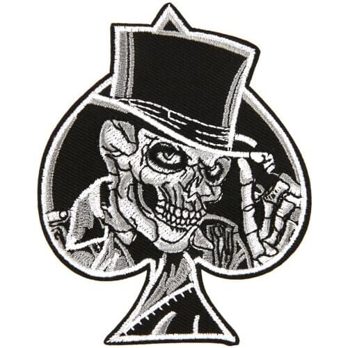 1Pc Heart Skull Punk Ace of Spades Embroidered Sew On Iron On Patch Badge Fabric For Clothing Jacket Jeans Thermo Badges