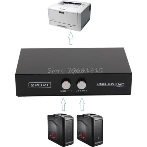 2 Ports USB2.0 Sharing Device Switch Switcher Adapter Box For PC Scanner Printer Whosale&Dropship