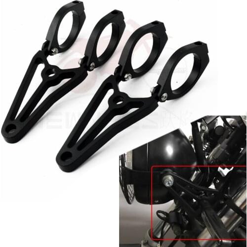 2pcs 41mm Universal Motorcycle Headlight Mount Brackets Fork Mount Holder Clamp Side For Harley Honda
