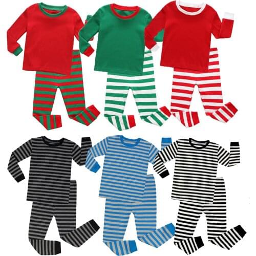 2021 Christmas Winter Pajama Set 100% Cotton Soft Clothes Baby Sleeper Girls Sleepwear Toddler Boys Kids Baby Pajamas Unisex