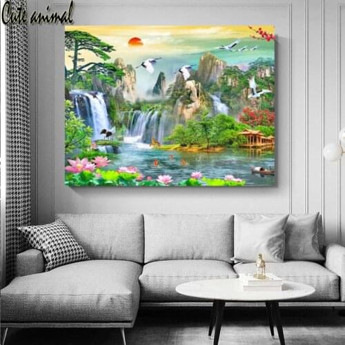 5D Diamond Painting Natural landscape flower Diy Full square round drill 3d Diamond Embroidery Mosaic Cross Stitch home Decor