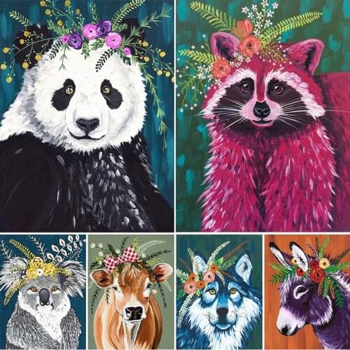 5D DIY Diamond Painting Animals Dog Fox Cross Stitch Set Full Drill Square Embroidery Mosaic Art Picture of Rhinestones Decor