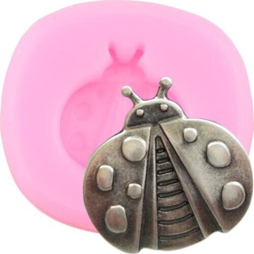 Ladybug Cake Border Silicone Mould Party Cupcake Topper Fondant Mold Cake Decorating Tools Candy Polymer Clay Chocolate Molds