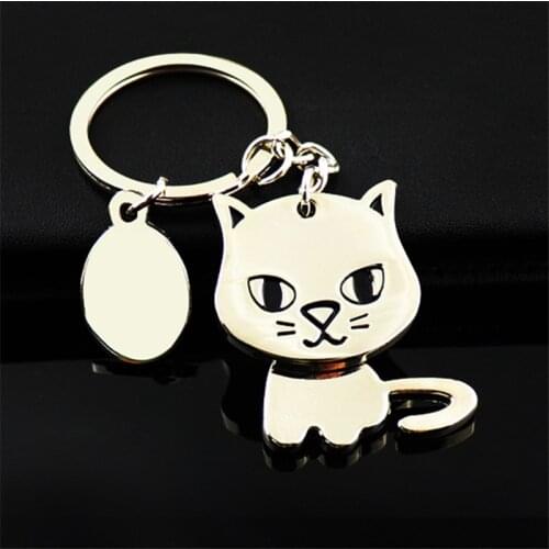 1pc cat keychain cute key ring for women kitten key chain key holder high quality portachiavi llaveros chaveiro bag charm