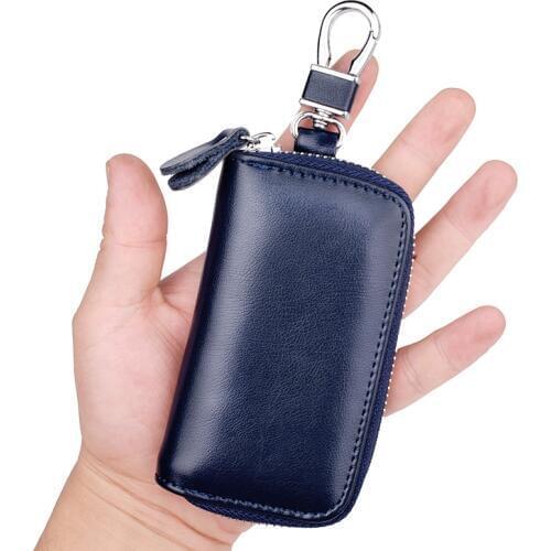 Genuine Leather Key Holder Men Women High Quality Multifunction Key Housekeeper Zipper Card Bag Purse Car Keychain Wallet