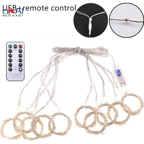 3Mx3M USB LED Curtain String Lights 8 Modes Fairy Garland Remote Control for New Year Christmas Outdoor Wedding Home Decor