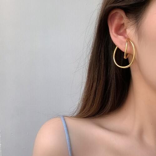 1 Pair Gorgeous Hooping Ear Cuff Geometry Earring Ear Clip No Piercing Earcuff Gleaming