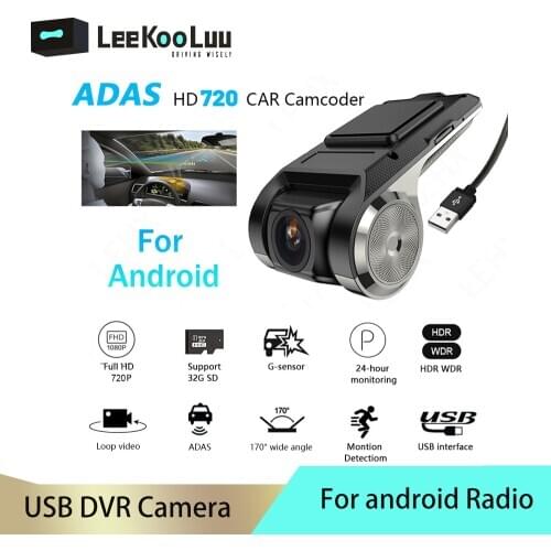 Leekooluu Dash Cam Dvr Dash Camera Car DVR ADAS Dashcam for android Multimedia USB dvr Car recorder Night Version Auto Recorder