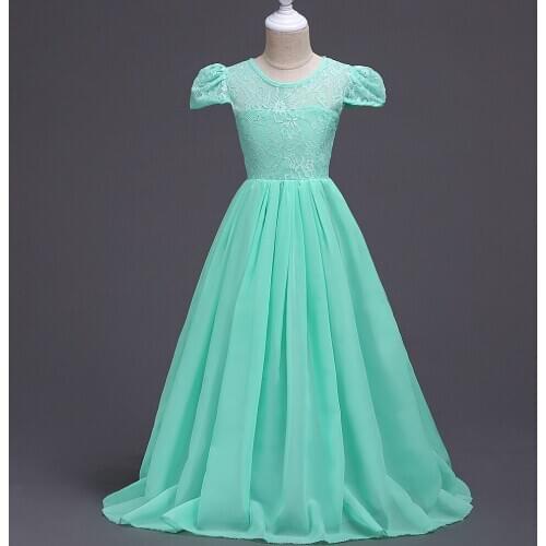 2020 Summer Fashion New Beautiful Fairy Girls Lace Dress Kids Birthday Wedding Party Dresses For Girls Children Clothes