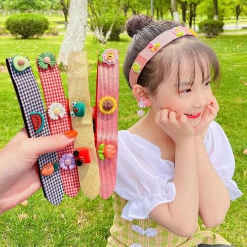 Cute Girls Print Hairband Floral Bow Headhand Hairpin Sweet Cartoon Children Bangs Women Hair Accessories Set Hair Ornament