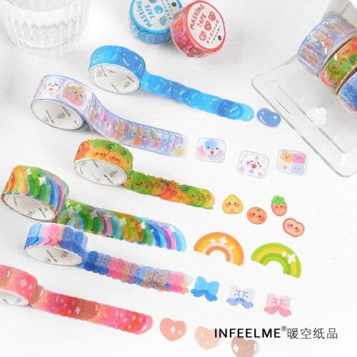 Kawaii Cute Rainbow Love Bow Fruits Stickers Scrapbooking Washi Tape Masking Tape Bullet Journal School Office Supplies sl2940