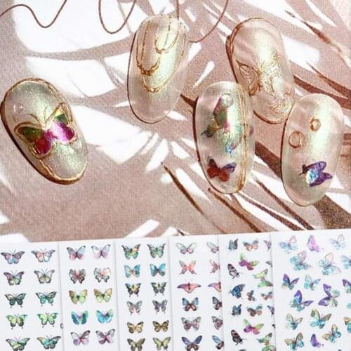 1Sheet Nail Sticker Removable Self-adshesive Butterfly Pattern Fadeless Fingernails Decor for Party